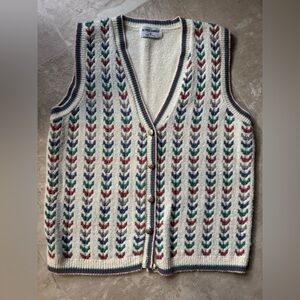 Alfred Dunner Grandpa Core Sweater Vest Cottage Core  Small * Unisex